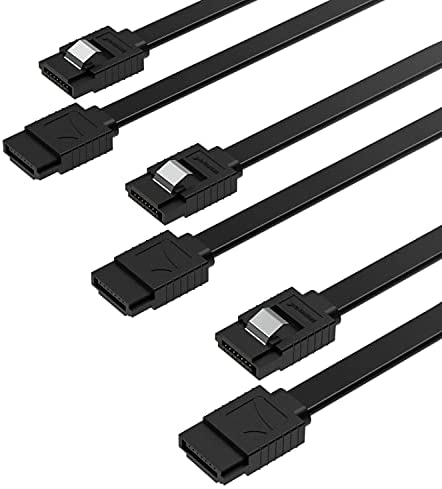 Sabrent SATA III (6 Gbit/s) Straight Data Cable with Locking Latch for HDD/SSD/CD and DVD Drives (3 Pack – 20-Inch) in Black (CB-SFK3)