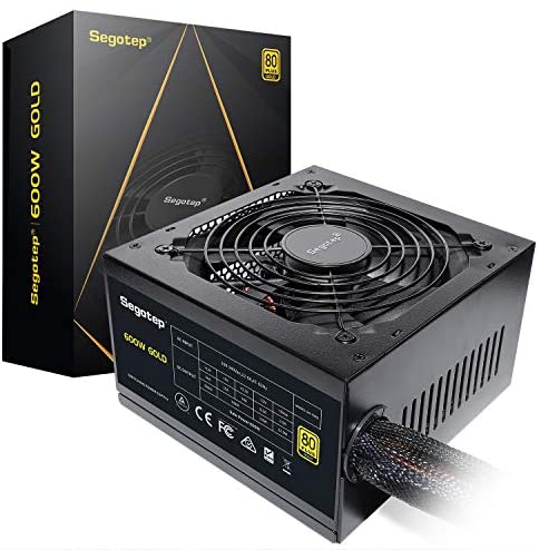 Segotep 600W Gaming Power Supply 80 Plus Gold Certified PSU with Silent 120mm Fan
