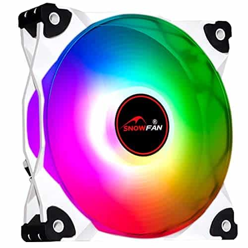 Snowfan WY01 ARGB Lighting Fan, 8 Single Color, Big Air Pressure, Silent Operation, FG+PWM Static Pressure Fan, Suitable for Computer case and CPU Cooler (WY-01 (White))