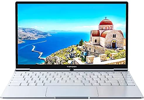 TOPOSH 14 Inch Laptop, Windows 10 Pro PC Notebook Computer, 12GB RAM 256GB SSD, Intel Jasper Lake N5095, Quad Core 2.0 GHz Processor, Metal Body, Backlit Keyboard, Dual Band WiFi and Bluetooth