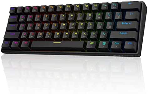 Tezarre TK61Pro Bluetooth/2.4G/USB 60% Mechanical Gaming Keyboard RGB Hotswappable PBT Keycaps Wireless/Wired Keyboard for Windows PC Gamer (Gateron Optical Brown)