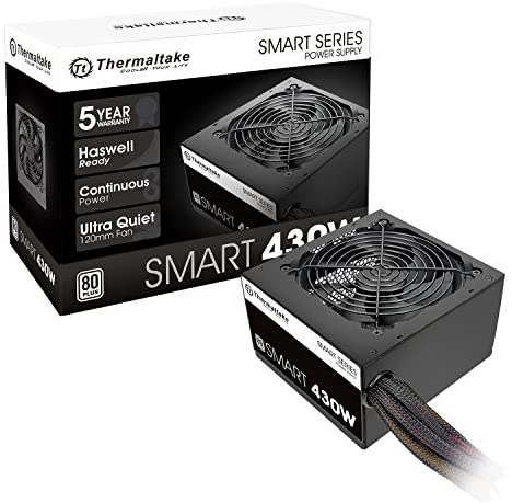 Thermaltake Smart 430W 80+ Black Continuous Power ATX 12V V2.3/EPS 12V Active PFC Power Supply PS-SPD-0430NPCWUS-W