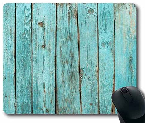 Turquoise Wood Teal Barn Wood Weathered Beach Mouse Pad