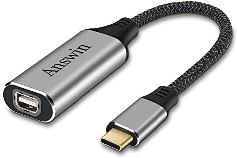USB C to Mini Displayport (4K@60Hz), Answin USB-C/Thunderbolt 3 to Mini Displayport Adapter for New MacBook, New MacBook Air, MacBook Pro 2016-2020, Galaxy S8-S21 and More USB Type-C Devices-Grey