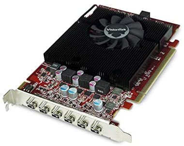 VisionTek Radeon 7750 2GB GDDR5 6 4k Monitor Graphics Card, 6 Mini DisplayPorts, AMD Eyefinity 2.0, PCI Express 3.0 Video Card, 7.1 Surround Sound (900614)