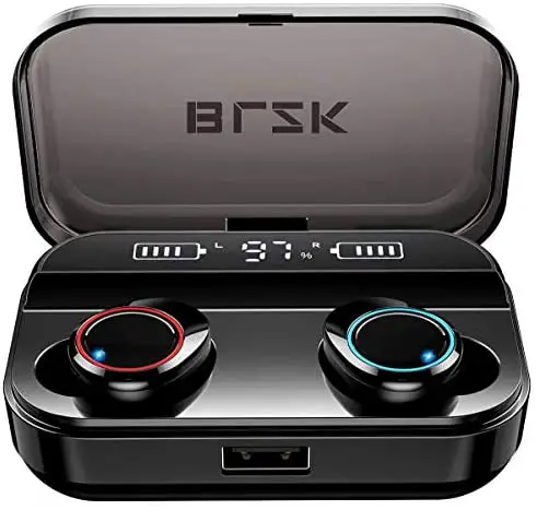 Wireless Earbuds, BLZK Latest Bluetooth 5.0 True Wireless Bluetooth Earbuds, with bass 3D Stereo Sound Wireless Headphones, Built-in Microphone LED Digital Shows Charging Charge (Black)