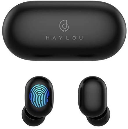 Wireless Earbuds,Haylou GT1 Bluetooth 5.0 Sports HD Stereo Touch Control Earbuds with IPX5 Waterproof/Fast Connection/Mini Case(Only 30g)/Total 12H Playtime (Obsidian Black)