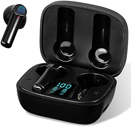Wireless Earbuds,TianYu Bluetooth 5 Headphones with USB-C Charging Case,True Wireless Earbuds with Touch Control,Waterproof Sport Earphones,Loud Volume Deep Bass Earphones for iPhone and Android