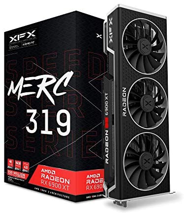 XFX Speedster MERC319 AMD Radeon RX 6900 XT Black Gaming Graphics Card with 16GB GDDR6, HDMI 2,1, 2xDP, USB-C, AMD RDNA 2 RX-69XTACBD9