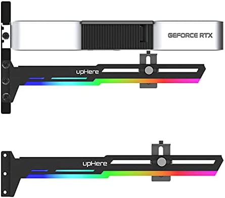 upHere Dynamic Rainbow LED Effec Graphics Card GPU Brace Support Video Card Sag Holder/Holster Bracket,Adjustable Length and Height Support,G276CF