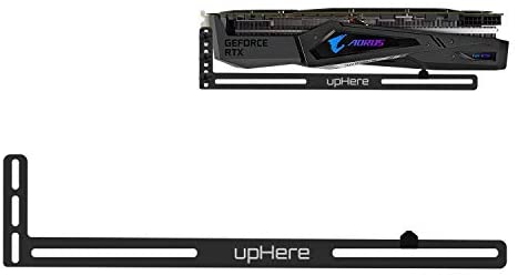 upHere Graphics Card GPU Brace Support Video Card Sag Holder/Holster Bracket, Anodized Aerospace Aluminum, Single or Dual Slot Cards (Black),GL05