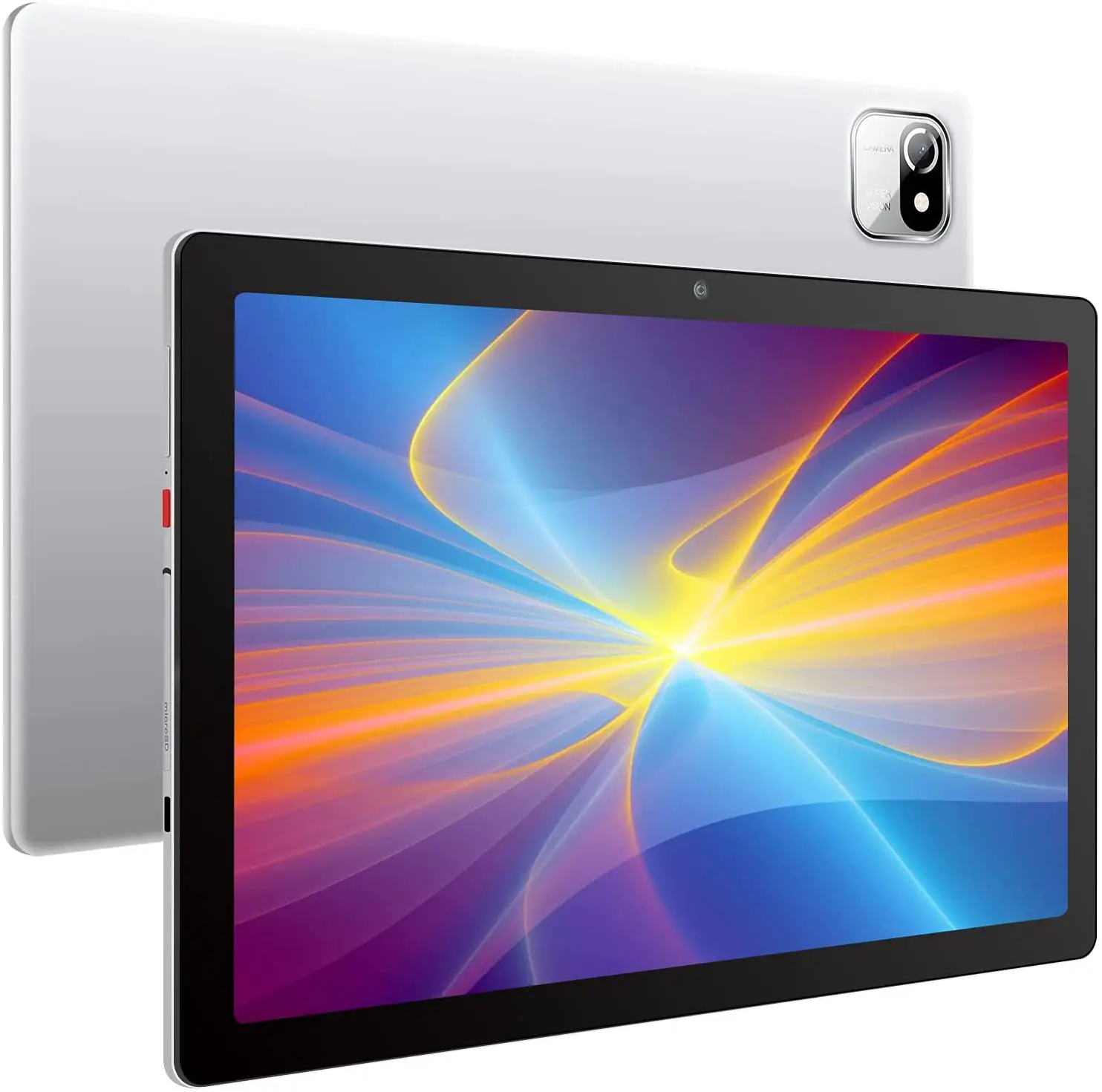 10.1 Inch Android Tablet Quad-Core 32GB IPS HD Display 6000mAh Tablets (Silver)
