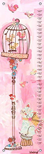 Oopsy Daisy Curious Kitty Winborg Sisters Growth Charts, Pink, 12 X 42″