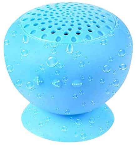 ArtCreativity Waterproof Suction Bluetooth Speaker for Kids and Adults, 1PC, Portable Bluetooth Speaker with Microphone, Wireless Rechargeable Speaker, Great Birthday Gift