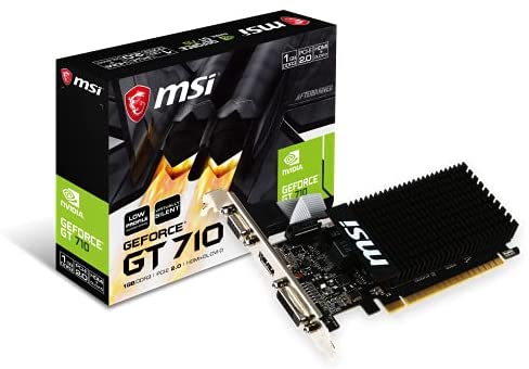 MSI GAMING GeForce GT 710 1GB GDRR3 64-bit HDCP Support DirectX 12 OpenGL 4.5 Heat Sink Low Profile Graphics Card (GT 710 1GD3H LPV1)