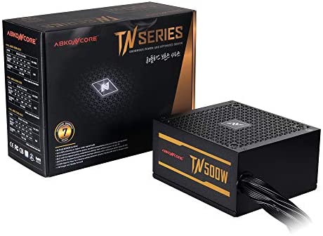 ABKONCORE TN500W Bronze PC Power Supply 500W, 80+ Bronze Certified, 12V Single Rail, Silent 135mm Quiet Cooling Fan, ECO Friendly, Active PFC, 7 Years Assurance PSU for Gaming and Other Applications