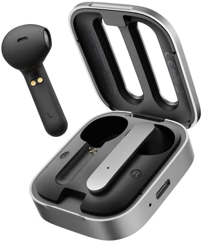 AUTREBITS Bluetooth Semi-in-Ear Wireless Earbuds for iOS & Android Phones, Touch Control Headphones with Aluminum Alloy Type-C Charging Case, IPX5 Waterproof & Sweat-Resistance Earphones (MetaBuds)
