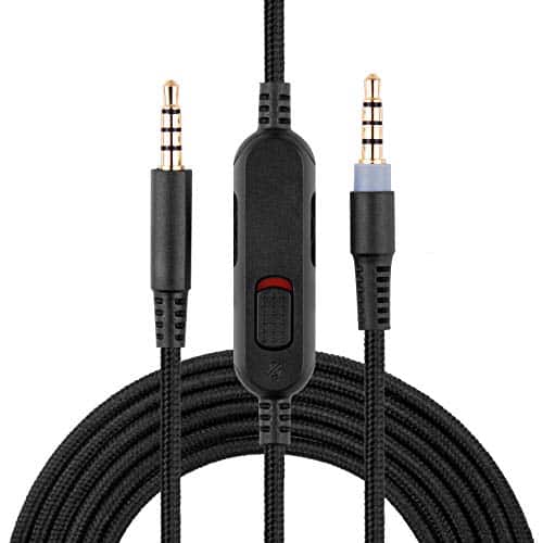 Cloud Alpha Cable, Detachable Audio Cord with Inline Mute and Volume Control Replacement for HyperX Cloud Mix – 6.5ft Braided