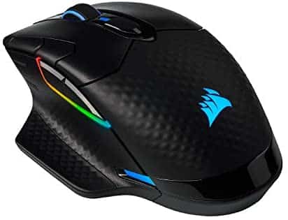Corsair Dark Core RGB Pro, Wireless FPS/MOBA Gaming Mouse with SLIPSTREAM Technology, Black, Backlit RGB LED, 18000 DPI, Optical,CH-9315411-NA