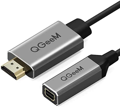 HDMI to Mini DisplayPort,QGeeM 4K x 2K HDMI Male to Mini DP Female Adapter Converter for HDMI Equipped Systems,Compatible with VESA Dual Mode DisplayPort 1.2,HDMI 1.4
