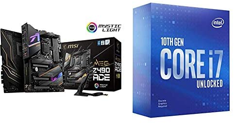 MSI MEG Z490 ACE Gaming Motherboard + Intel Core i7-10700KF Desktop Processor 8 Cores up to 5.1 GHz Unlocked Without Processor Graphics LGA1200