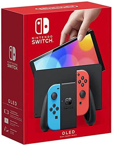 Nintendo Switch OLED Model with Neon Blue and Red Joy-Con, Black Dock – 7″ 1280 x 720 OLED Touchscreen, 64GB Internal Storage, 802.11AC WiFi, Bluetooth, Ethernet, Type-C, Michooyel HDMI_Cable