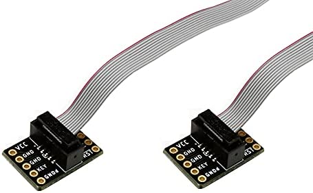 Treedix 2pcs JTAG Breakout Board Adapter Converter SWD Breakout Jtag Debug Board with 2 Row 1.27mm Pitch 10pins Female to Female IDC Connector Flat Flexible Gray Ribbon Jumper Cable 200mm for J-Link