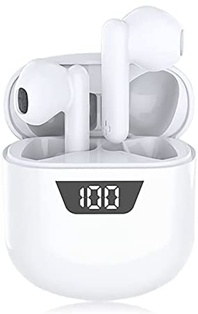 Wireless Earbud, Bluetooth 5.0 Headphones with Charging Case, 3D Stereo Air Buds in-Ear Ear Bud with Deep Bass Touch Control Earphones, Open Lid Auto Pairing for Android/Samsung/Apple iPhone
