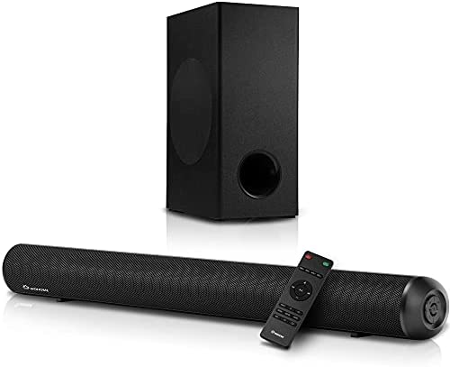 Wohome Sound Bars for TV with Subwoofer, 28-INCH 120W Ultra Slim Surround Soundbar Speakers System with Wireless Bluetooth 5.0 HDMI-ARC Optical RCA USB AUX Input, Works with 4K & HD TVs, Model S99