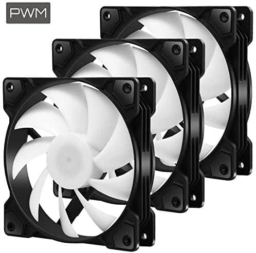 upHere 120mm PWM 4-Pin High Airflow Long Life Case Fan for PC Cases, CPU Coolers, and Radiators 3-Pack,SR12-BW4-3-US