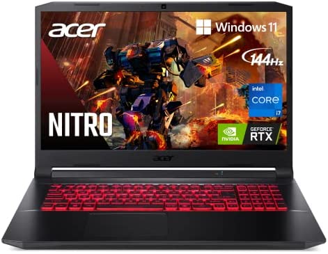 Acer Nitro 5 AN517-54-79L1 Gaming Laptop | Intel Core i7-11800H | NVIDIA GeForce RTX 3050Ti Laptop GPU | 17.3″ FHD 144Hz IPS Display | 16GB DDR4 | 1TB NVMe SSD | Killer Wi-Fi 6 | Backlit KB | Win 11