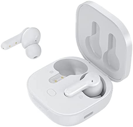 Wireless Bluetooth Earbuds with Microphone, QCY T13 TWS Waterproof in Ear Headphone ENC Noise Cancelling, Deep Bass, Touch Control Ear Buds, HIFI Stereo 40H Playtime Earphone for Android iPhone, White