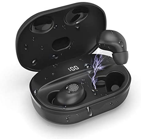 Wireless Earbuds Bluetooth 5.0 Gaming 5-8 Hours Playtime 20ms Low Latency IPX7 Waterproof Microphones Noise Reduction with 3000mAh USB-C Charging Case for PUBG, Fortnite, COD Gamers/Sport/Work