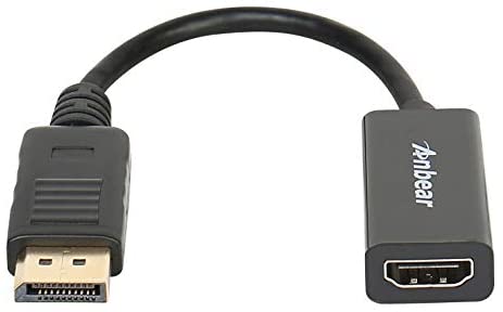 Display Port to HDMI Adapter,Anbear Displayport to HDMI Cable(Male to Female) for DisplayPort Enabled Desktops and Laptops Connect to HDMI Displays (1PACK)