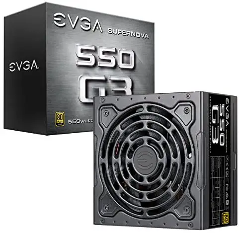 EVGA SuperNOVA 550 G3, 80 Plus Gold 550W, Fully Modular, Eco Mode with New HDB Fan, 7 Year Warranty, Includes Power ON Self Tester, Compact 150mm Size, Power Supply 220-G3-0550-Y1