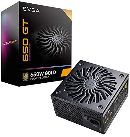 EVGA Supernova 650 GT, 80 Plus Gold 650W, Fully Modular, Auto Eco Mode with FDB Fan, 7 Year Warranty, Includes Power ON Self Tester, Compact 150mm Size, Power Supply 220-GT-0650-Y1