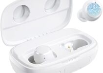 2022 Wireless Earbuds, Tribit 150H Playtime Bluetooth 5.2 IPX8 Waterproof Call Noise Reduction Bluetooth Earbuds Touch Control Headphones with Mic Earphone in-Ear Wireless Earphones,Flybuds 3S White
