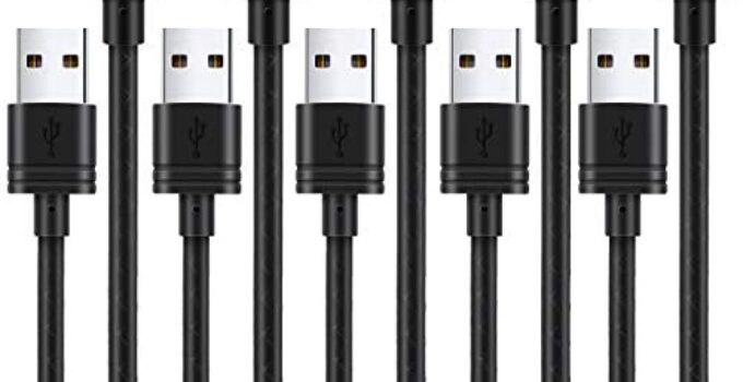 3ft Android Charger Cable, CyvenSmart 5-Pack 3 foot Micro USB Cable Cord Fast Charging Phone Charger for Samsung Galaxy J3 J7 S6 S7 Edge, Tablet, LG stylo 2/3 LG G3 G4 K30 K20 Plus, Kindle Fire 7 8 10