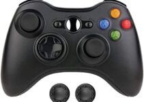 BEK Controller replacement for Xbox 360 Controller Wireless Remote Gamepad Non-Slip Joystick Thumb Grips Double Shock Live Play Compatible with Microsoft Xbox 360 Slim PC Windows 10 8 7 Color (Black)
