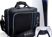Carrying Case for PS5, Travel Bag Storage for PS5 Console Disc/Digital Edition and Controllers, Protective Shoulder Bag for PS5, Controllers, Game Cards, HDMI and Accessories Case