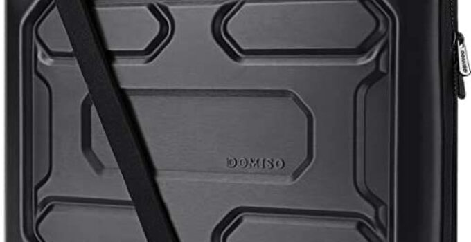 DOMISO 17 inch Laptop Sleeve Shoulder Bag Shockproof Waterproof EVA Protective Case for 17.3″ Dell Inspiron/MSI GS73VR Stealth Pro/Lenovo IdeaPad 320 321/HP Envy 17/LG Gram 17″/ROG Strix GL702VS