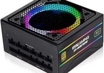 ESGAMING 750W Fully Modular Gaming Power Supply, 80 Plus Gold Certified PSU, ATX 12V & EPS 12V Active PFC Power Supply with 25 ARGB Lighting Modes