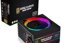 ESGAMING PC Power Supply 650W, 80 Plus Bronze Certified PSU with ARGB Light Mode, ATX Computer Gaming Power Supply, 120mm Silent RGB Fan,10 Year Warranty