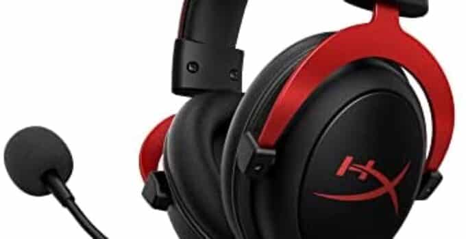 HyperX Cloud II – Gaming Headset, 7.1 Surround Sound, Memory Foam Ear Pads, Durable Aluminum Frame, Detachable Microphone, Works with PC, PS5, PS4, Xbox Series X|S, Xbox One – Red