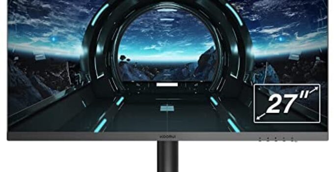 KOORUI 144hz Gaming Monitor, 27 inch IPS QHD 1440p 144hz 1ms G-sync Compatible Computer Monitor, DCI-P3, Ultra-Thin Bezel, Adjustable Stand, HDMI/DP Monitors