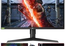 LG 27GL850-B 27-inch Ultragear QHD Nano IPS 1ms NVIDIA G-SYNC Compatible Gaming Monitor Bundle with Deco Gear Wired Gaming Mouse, Deco Gear Gaming Keyboard and Deco Gear Pro Gaming Mouse