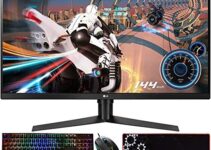 LG 32GK650F-B 32-inch Class QHD 2560 x 1440 Gaming Monitor with FreeSync 31.5-inch Diagonal Bundle with Deco Gear Wired Gaming Mouse, Deco Gear Mechanical Gaming Keyboard and Deco Gear Mouse Pad