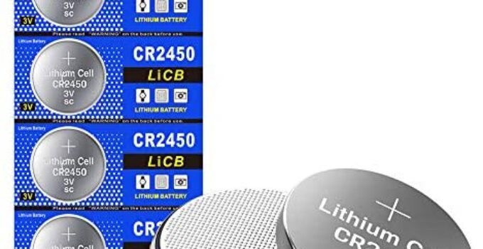 LiCB CR2450 Battery,Long-Lasting & High Capacity CR2450 Lithium Batteries,3 Volt Coin & Button Cell (5-Pack)