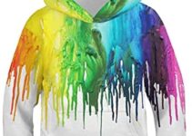 NEWCOSPLAY Unisex Kids Hooded Realistic 3D Galaxy Digital Print Sweatshirt Baseball Jersey for Boys Girls