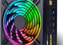 Power Supply 850W 80+ Gold, Fully Modular PC Power Supply with RGB Light and Quiet Cooling Fan, Compact Gaming Computer Power Supply/PSU